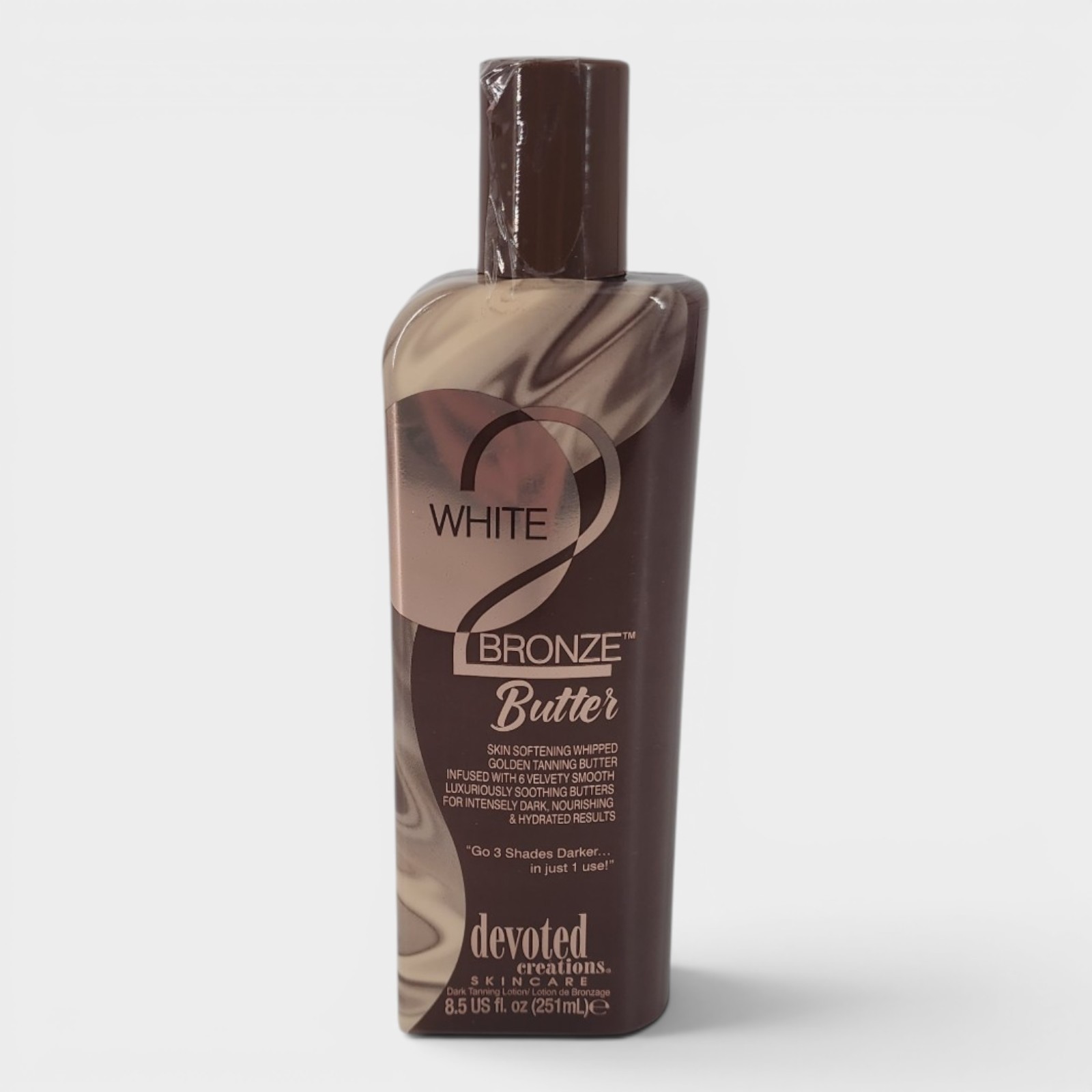 Devoted Creations White 2 Bronze Butter Whipped Dark Tanning Lotion 8.5 oz
