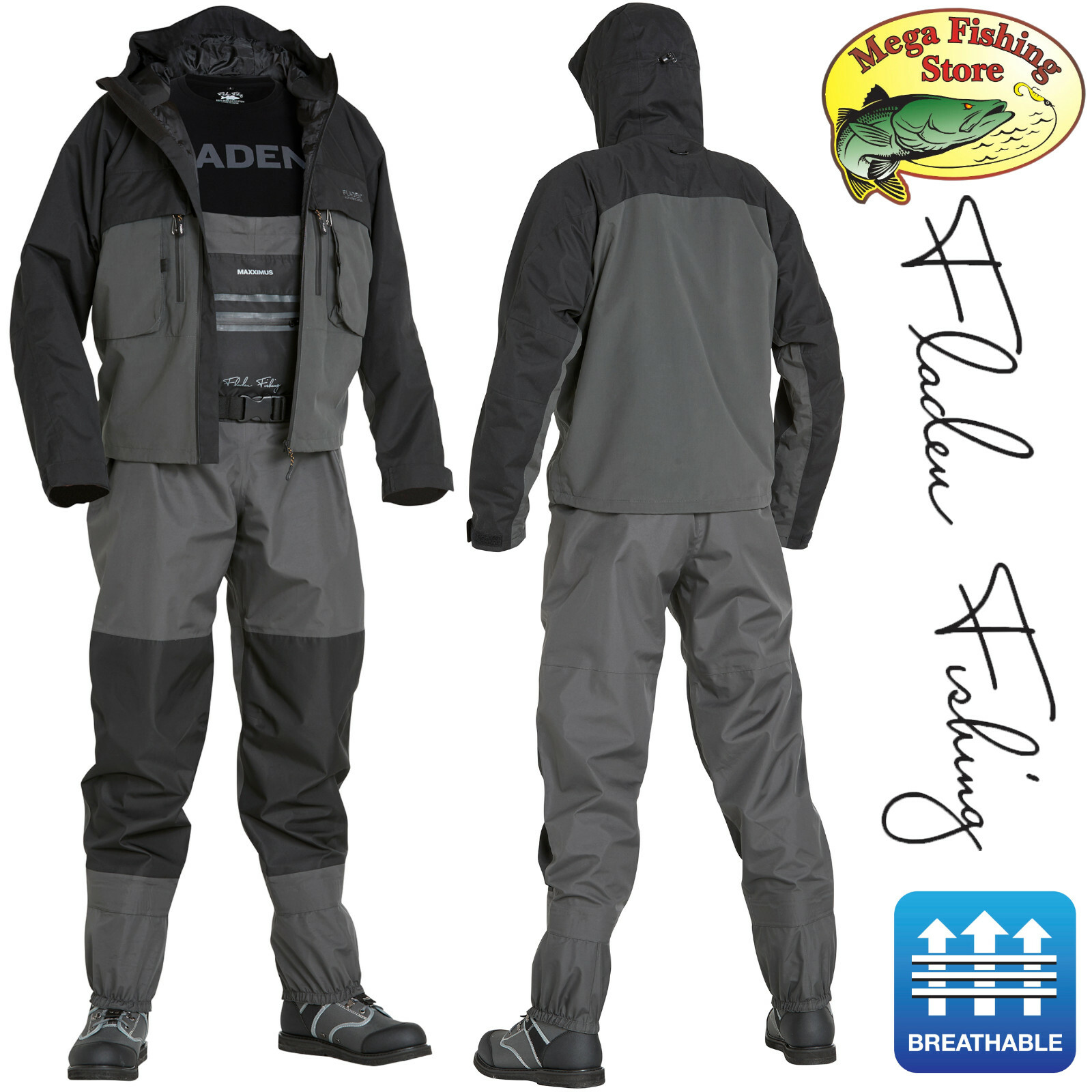 FLADEN Maxximus Watanzug / Wat Combo - Wathose Watjacke Watschuhe - Atmungsaktiv