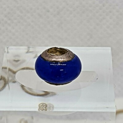 Lovelinks Petite Dark Blue Murano Glass Bead Charm 925 Sterling Silver