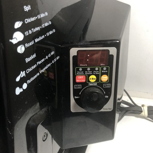 Ronco Showtime Rotisserie & BBQ - Black Model 5000 BJ - w/ basket, skewer & more