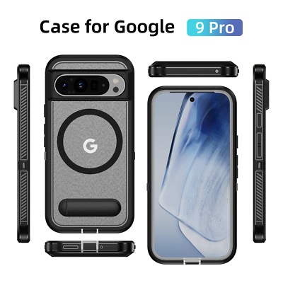 Mag safe Shockproof Case For Google Pixel 9 Pro XL 9 8 Pro 8A Stand Rugged Cover