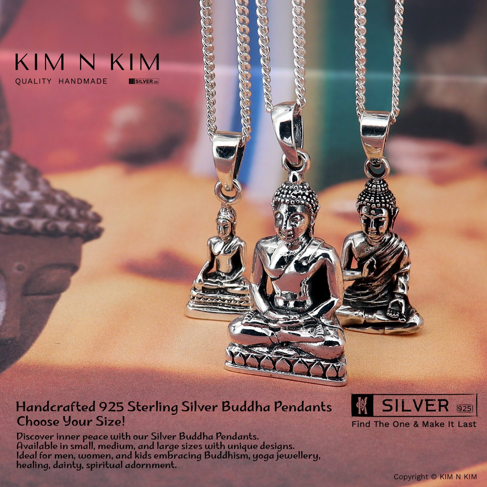 PS Sitting Buddha pendant 仏陀坐像 知恵のシンボル