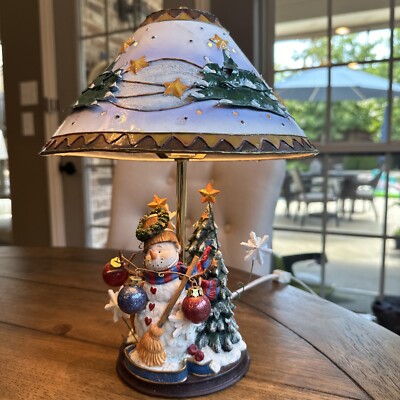 New KURT ADLER  LET IT SNOW Adorable Christmas Table Lamp 12'' Tall