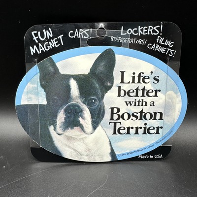 Life s Better with a Boston Terrier Magnet Prismatix Dog Magnet Oval Decal USA