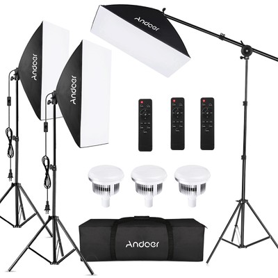 3 Pack Softbox Light Stand Photo Studio Photography Continuous Lighting Kit C5P9