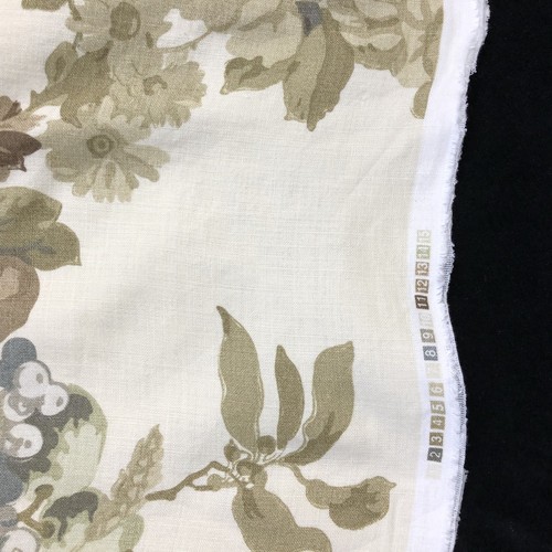Chateau Lafitte Fabric Made in Switzerland Linen Tan Floral 30