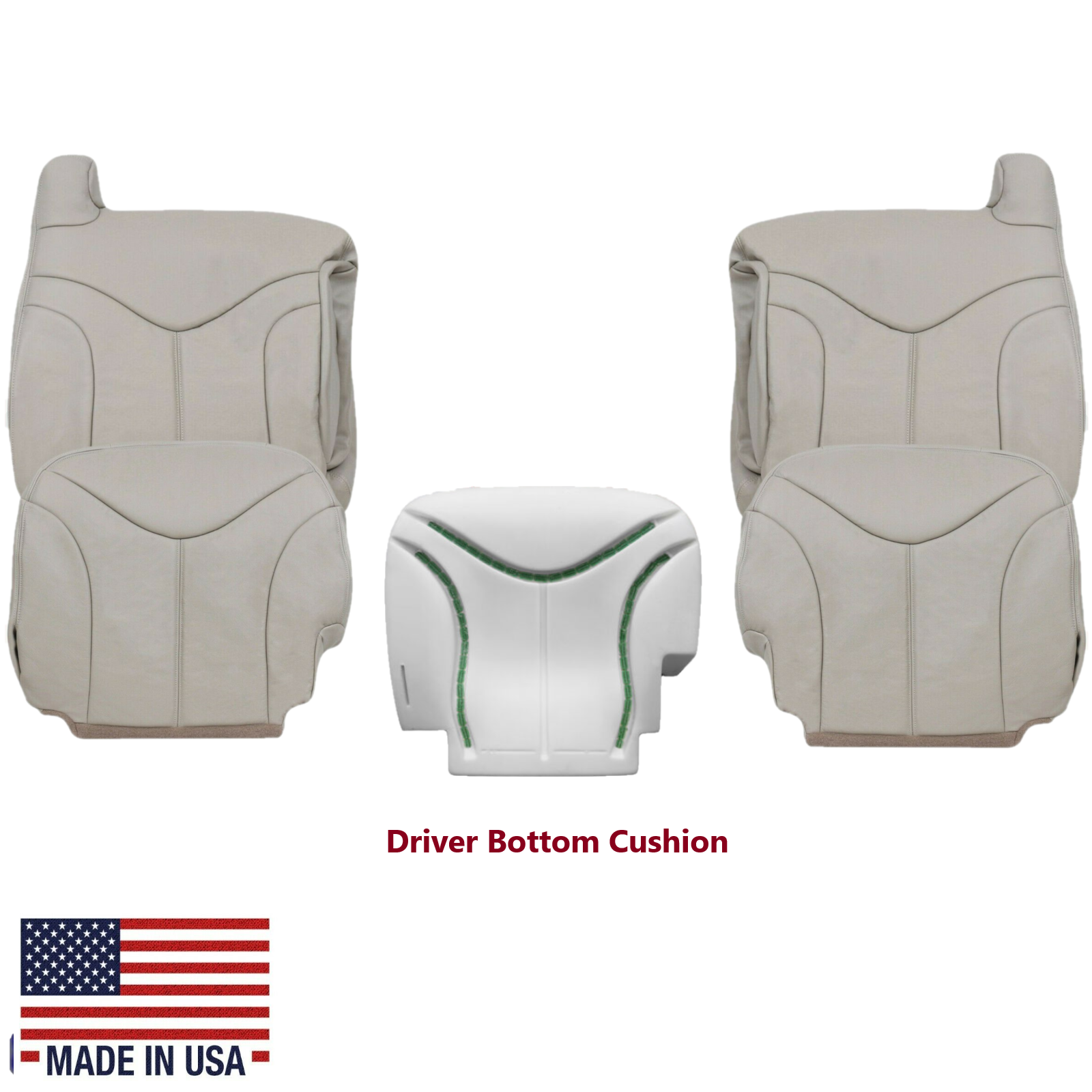 For 2000 2001 2002 GMC Yukon XL 1500 Genuine LEATHER Seat Cover & Cushion Foam