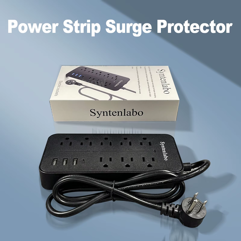 Syntenlabo Electric sockets - 12 AC Outlets & 4 USB Charging Ports, 2x Fast Char