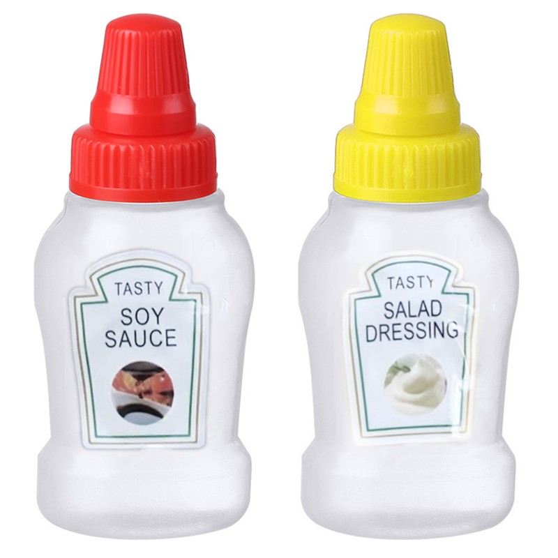 Mini Sauce Bottle Refillable Ketchup Honey Salad Containers Bottles Portable