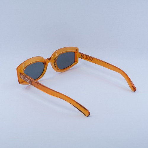 Pre-owned Gucci Gg1719s 005 Transparent Vivid Orange/smoke 51-23-145 Sunglasses Aut... In Gray