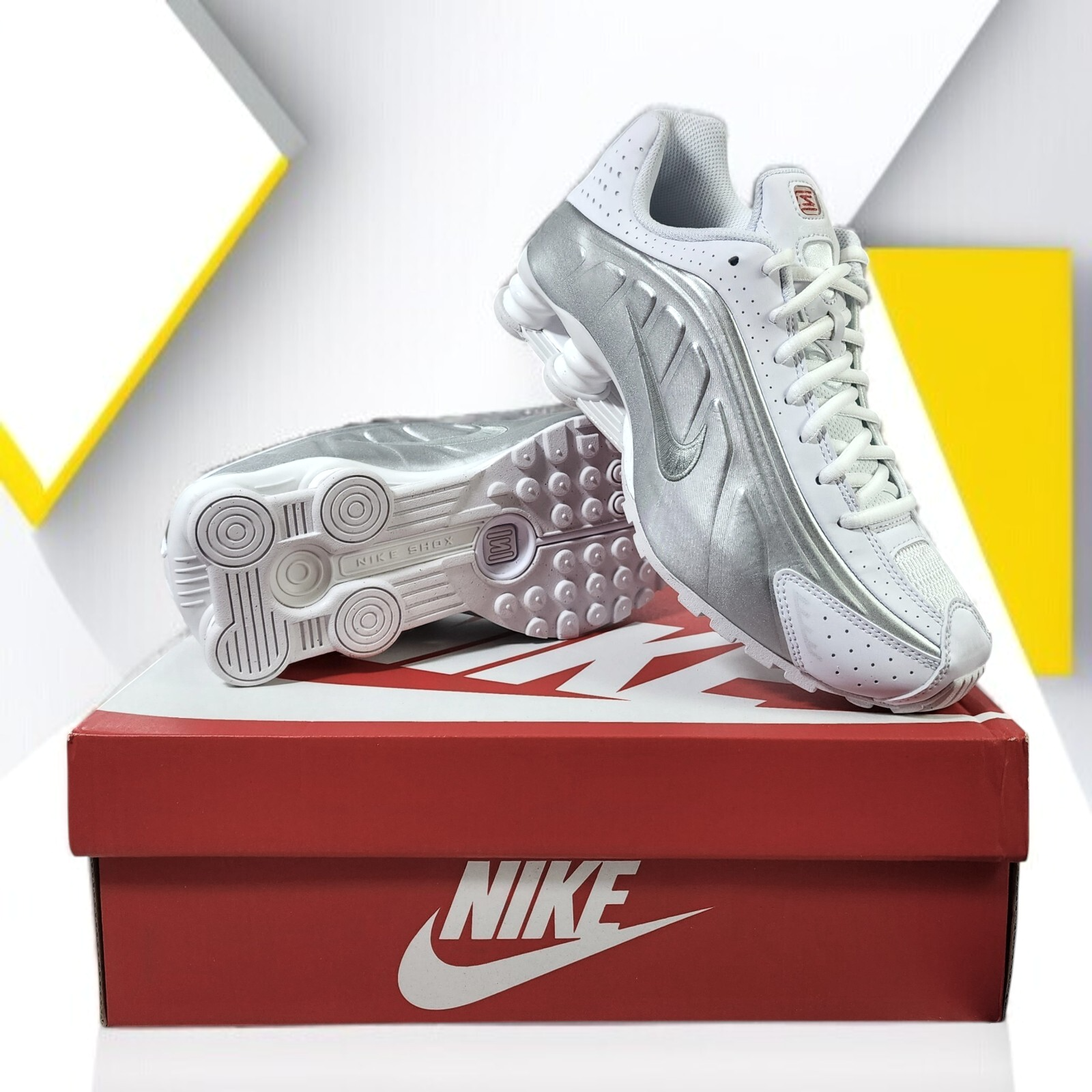 Nike Shox R4 GS White Metallic Silver 2025 CW2626-101 Big