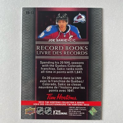 2023 Upper Deck Tim Hortons Collectors #RB-13 Joe Sakic Record Books