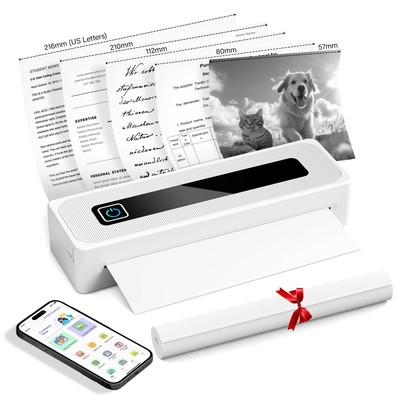 Kidken Stampanti portatili senza fili per i viaggi, stampante termica (v4t)