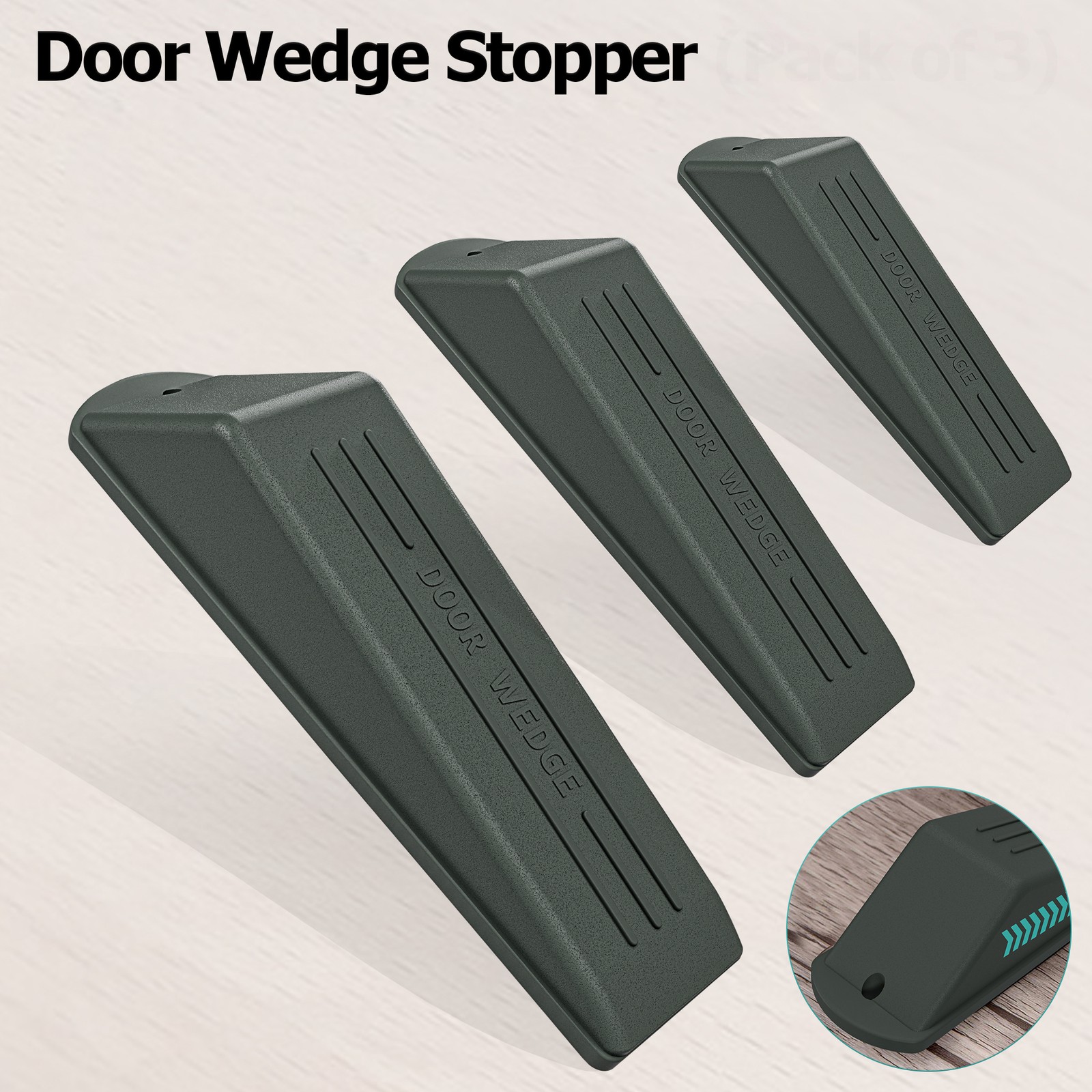 3-15pcs Strong Non-Slip Door Wedge Heavy Duty Rubber Home Office Jammer Stopper