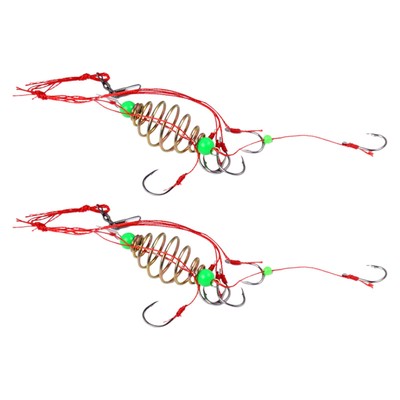 2pcs Spring Twist Fishing Lure Bait Worm Hooks Swimbait Hooks For Catfish Carp