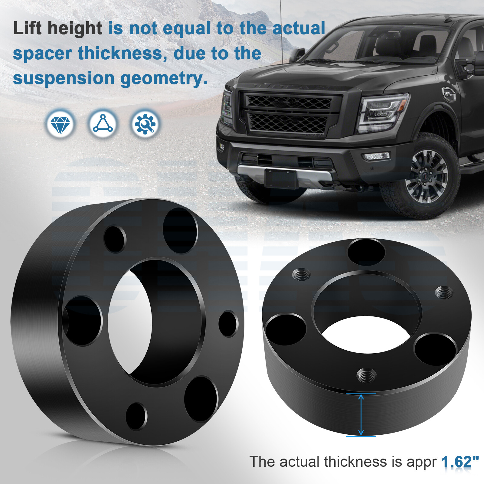Car Lift Rear Leveling Lift Kit, Oil Spring Lift, Leveling Kit, 2Pcs 1 ...