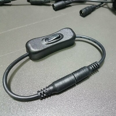 12V Inline On Off  Power Switch 5.5mm x 2.1mm LED Light CCTV Barrel Male Female