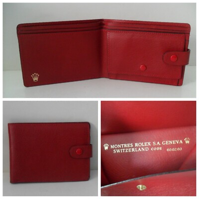 Rolex Wallet - Beautiful Authentic Rolex Red Bi-Fold Wallet 60.02.03 BRAND NEW!