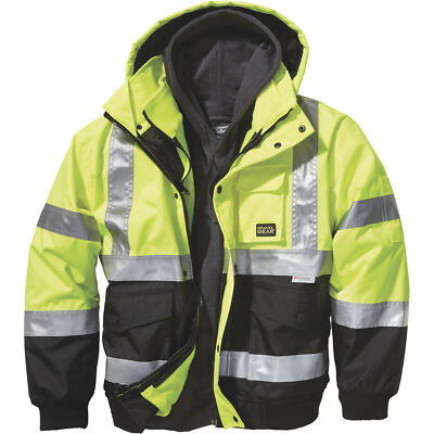 Gravel Gear Men's High Visibility 3-in-1 Bomber Jacket with Reflective Material