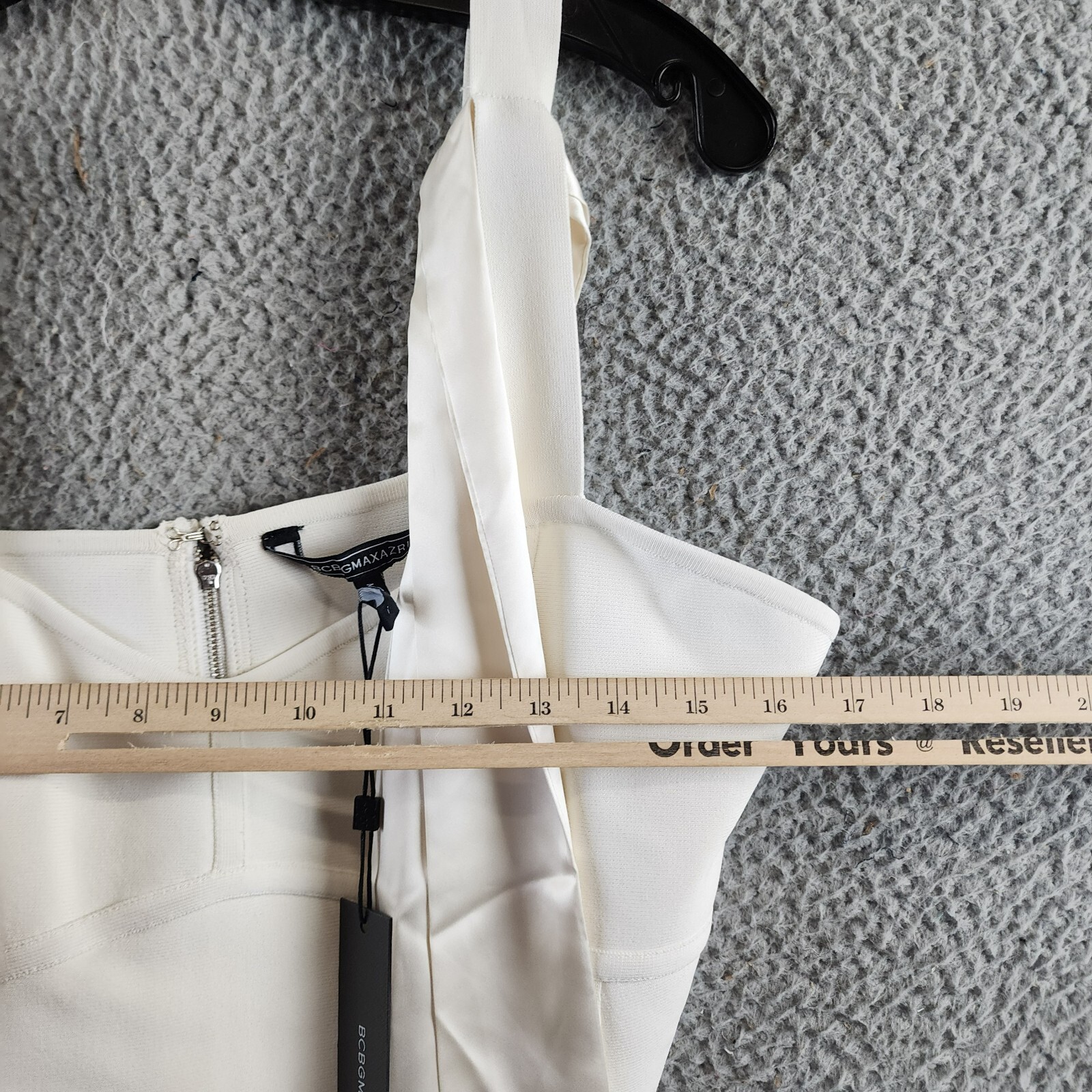 BCBGMAXAZRIA Cropped Corset Top Women's L Gardenia Sweetheart Neck Back Zip - Picture 9 of 14