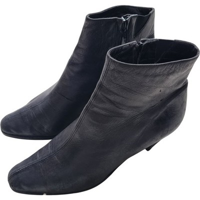 Russell Bromley Chelsea Boots Women's Leather UK5.5 Black Vtg Made in Italy Zip