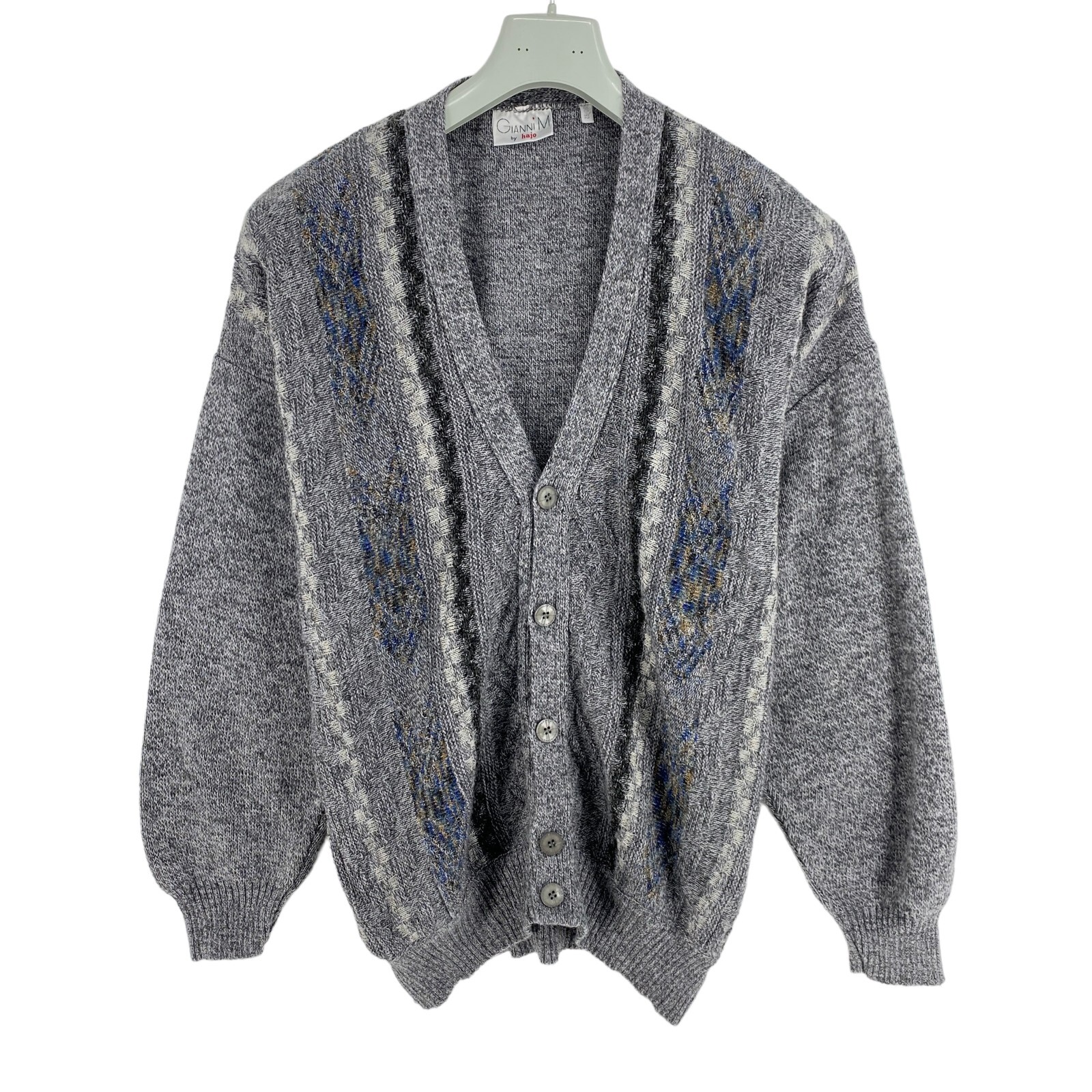 Cosby Vintage Retro 90s Gianni By Hajo Grey Cardigan Sweater
