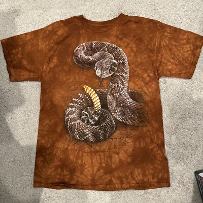 Brand New Liquid Blue Tie Dye T-shirt With A Rattlesnake Front Hit Only Size XL