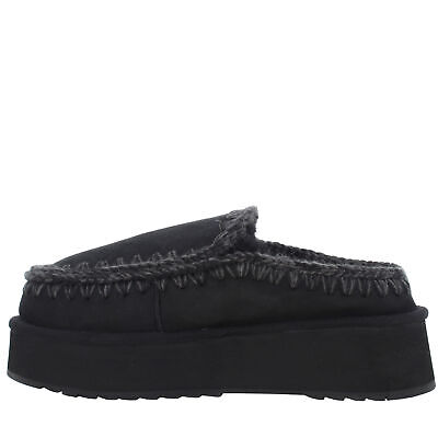 Pre-owned Mou A24us Women's Sabot Mu.fw681004a Clog Eskimo Platform Bkbk In Black