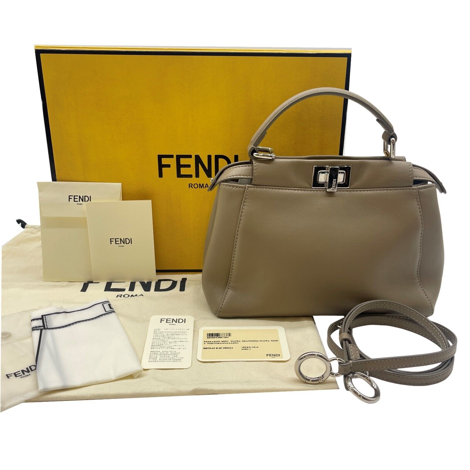 Authentic FENDI Peekaboo Mini 2WAY Shoulder Bag Hand Bag Authentic FENDI Peekaboo Mini 2WAY Shoulder Bag Hand Bag