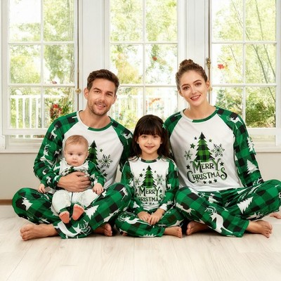 Christmas Pyjamas Family Matching Xmas PJs Set Ladies Mens Kids Baby Nightwear