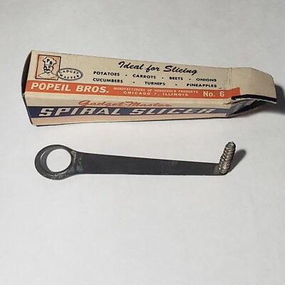 Vintage POPEIL GADGET MASTER # 6 SPIRAL SLICER with box