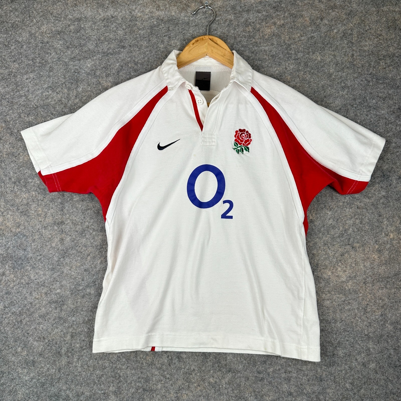 Vintage Nike England Rugy Polo Shirt Boys Large 14-16 Y2K Vintage Nike England Rugy Polo Shirt Boys Large 14-16 Y2K