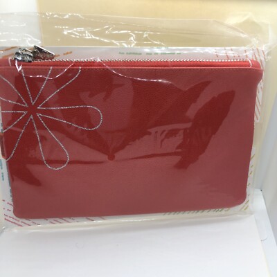 Erin Condren Planny Pack Pouch Fall Red-Orange Vegan Leather 8 X 5.25  Brand New