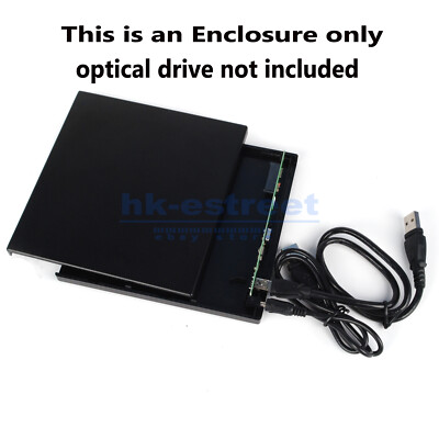 Case For Laptop Slim External USB 2.0 DVD CD Writer Drive Burner Player 9.5mm
