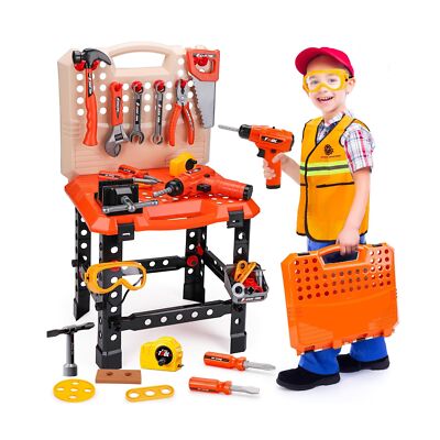 Kids Tools Workbench-Toddler Pretend Play Electric Drill, Boy Girl Tool Box S...