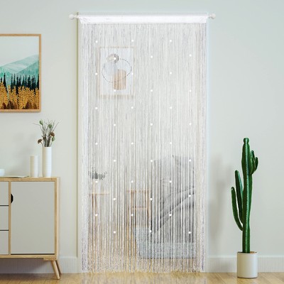 Yaoyue Beaded Curtain Door String Curtains for Doorway Tassels Beads Hanging Fri
