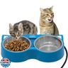 Alpcouts Heated Cat Bowl for Outdoor Cats in Winter, Heated Water Food Bowl with 2 Stainless Steel Bowls 23 OZ Each, Waterproof Heated Pet Bowl for Outside Cat Dog Bird, No More Frozen Food or Water.