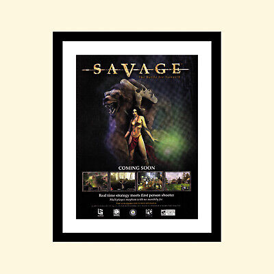 2003 Savage The Battle for Newerth vintage original video game ad framed PC gift