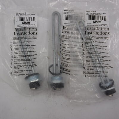 3 Pack Pro Plus Water Heater Element 1500 Watts 240V, 481019