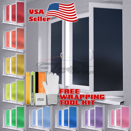 *Premium Color Frosted Film Glass Home Bathroom Window Security Privacy Sticker