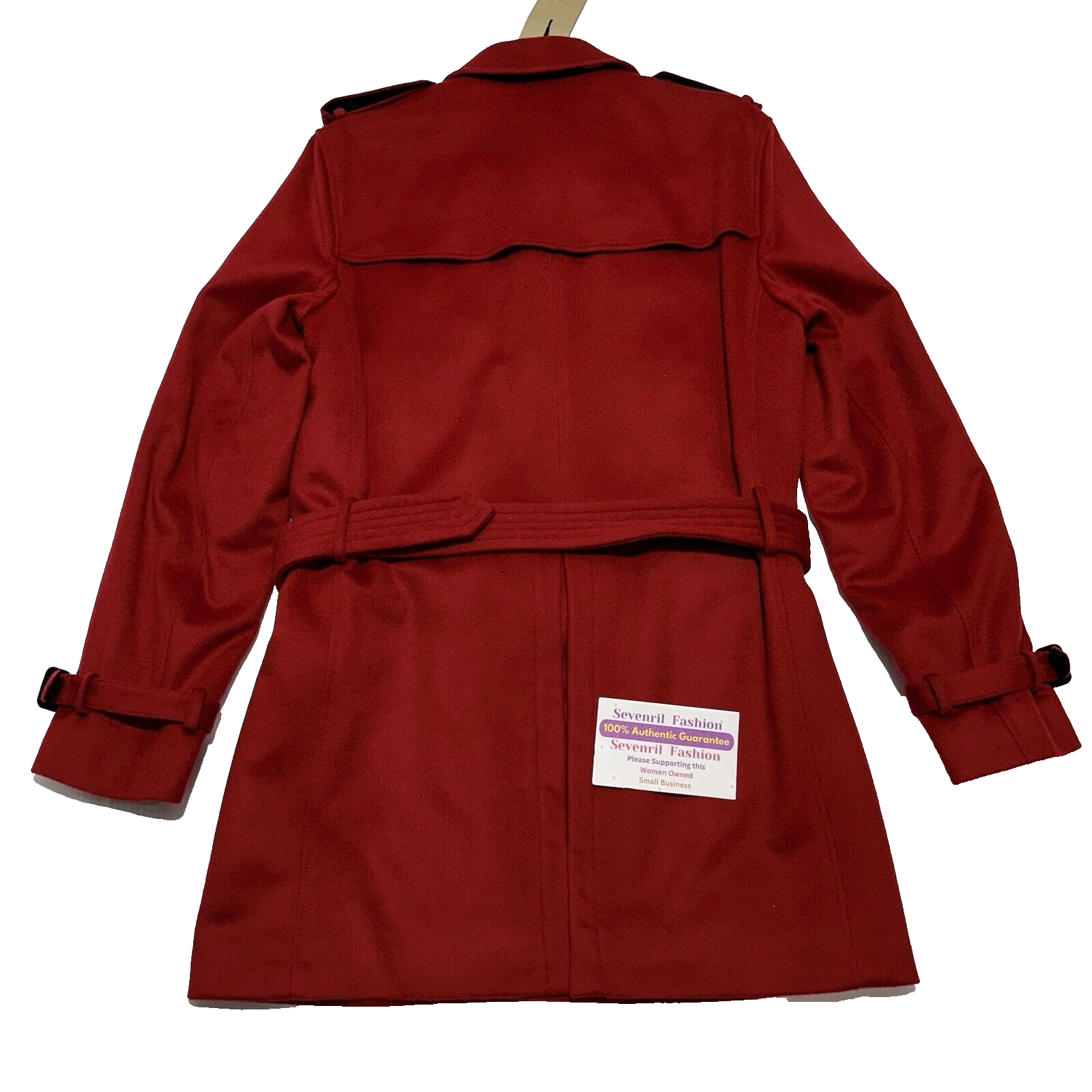 Pre-owned Burberry The Kensington Mid Length Wool Cashmere Red Coat Us 42/ L
