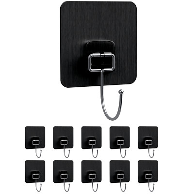 10/20/30 PCS Stainless Steel Adhesive Sticky Hooks Heavy Duty Wall Hook Hangers
