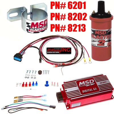 MSD Ignition 6201 DIGITAL 6A IGNITION BOX MSD COIL 8202 MSD BRACKET 8213 COMBO
