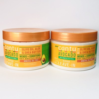NEW 2 Pack Cantu Avocado Hydrating Repair Leave In Conditioner 12 oz SEALED