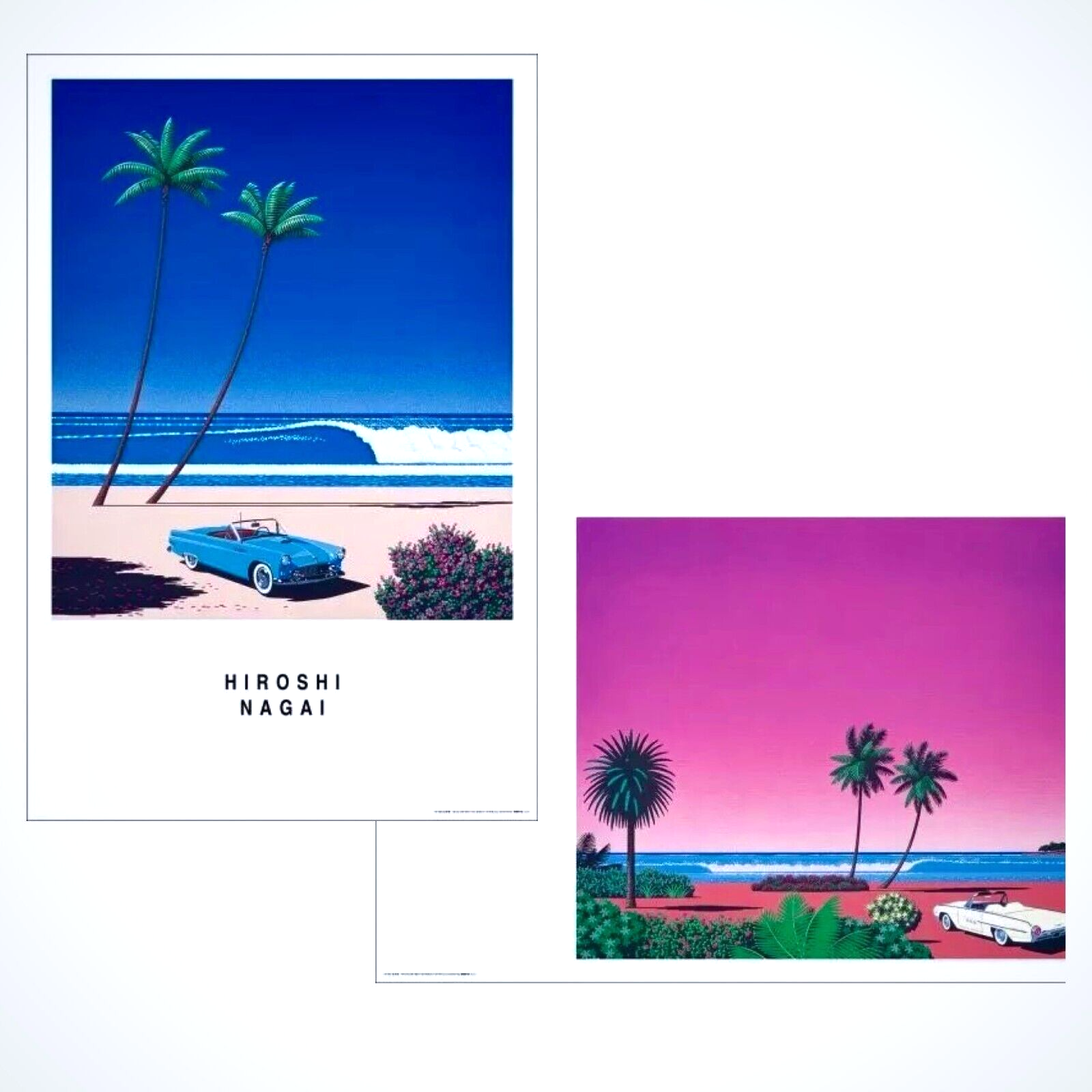 永井博　B2ポスター　HIROSHI NAGAI POSTER POOLSIDE 永井博 POOLSIDE Small Art Piece (額付き) Hiroshi Nagai -の