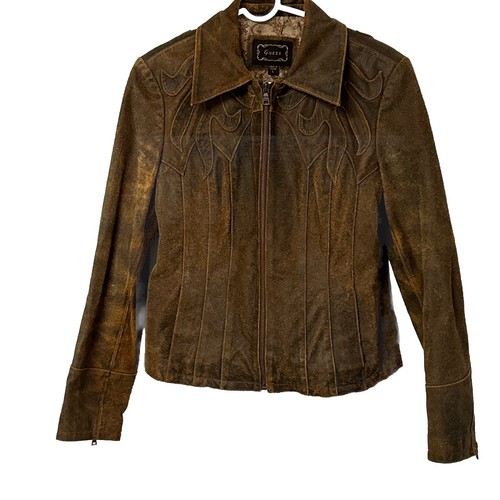 GUESS Distressed Suede Leather Jacket, Excellent condition