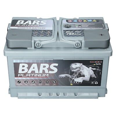 BARS PLATINUM Starterbatterie 12V 80 Ah 780A ersetzt 66Ah 68Ah 70Ah 72Ah 74Ah