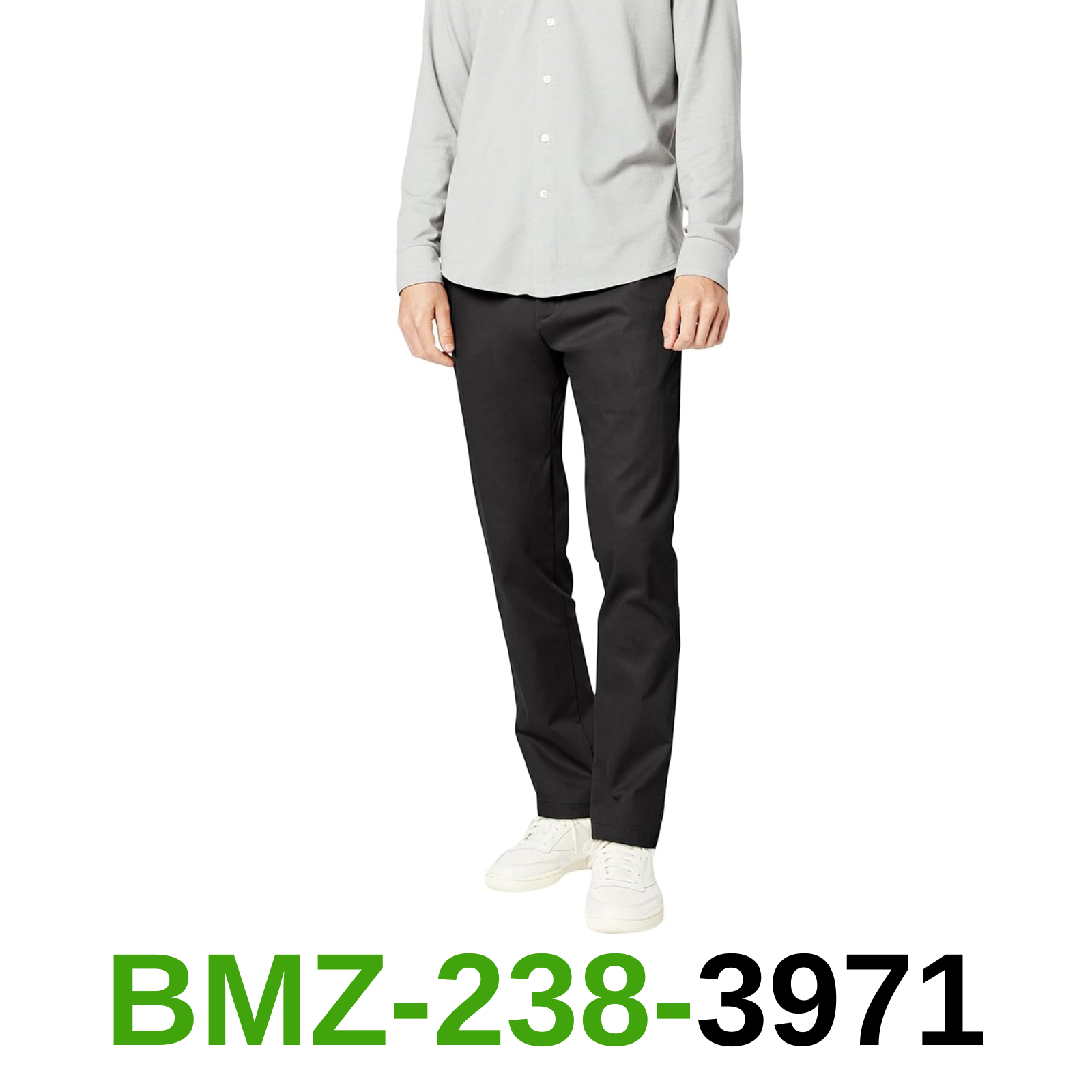 Dockers Men's Slim Fit Signature Khaki Lux Cotton Stretch Pants, Black,34W x 32L
