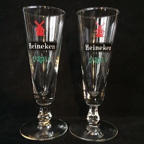 Heineken Beer Set of 2 New Classy Style Pilsner Type Drinking Glasses