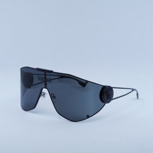 Pre-owned Versace Ve2268 143387 Matte Black/dark Grey 42-142-115 Sunglasses In Gray
